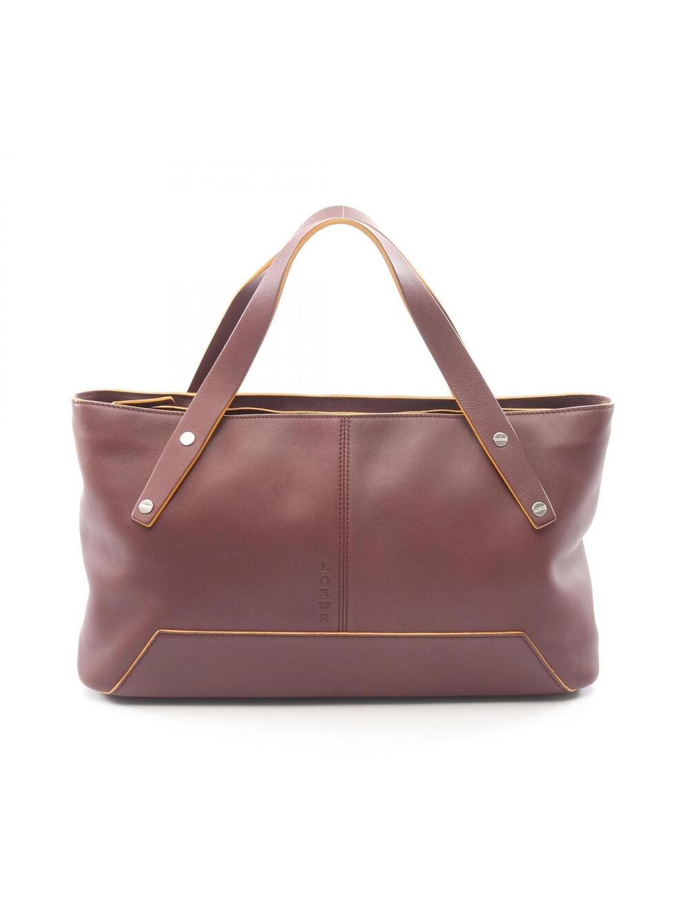 Loewe Tote Hand Bag Leather Bordeaux #367517L59B